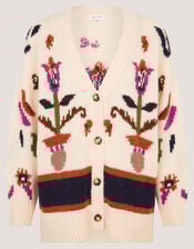 Hera Floral Handknit Cardigan, , large