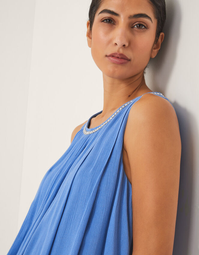 Luna Embellished Sleeveless Maxi Dress, Blue (BLUE), large