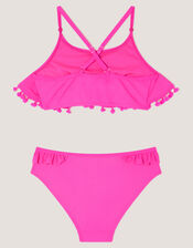 Crossback Frill Bikini Set, Pink (PINK), large