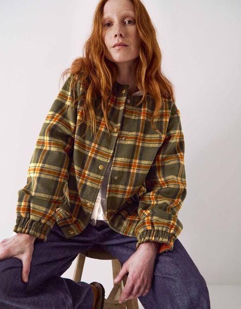 East Zoha Check Bomber Jacket, Multi (MULTI), large
