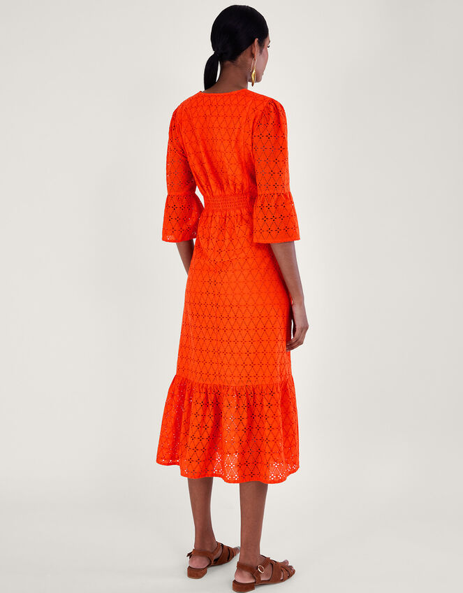 Broderie Dress, Orange (ORANGE), large