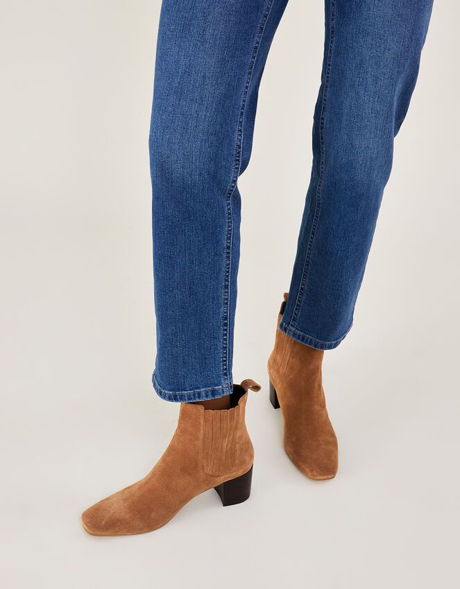 Square Toe Suede Chelsea Boots Tan Women's Shoes | Monsoon US.