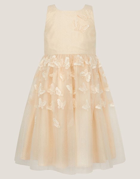 Mapel Butterfly Tulle Dress, Natural (CHAMPAGNE), large