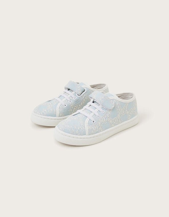 Heart Lace Sneakers, Blue (BLUE), large