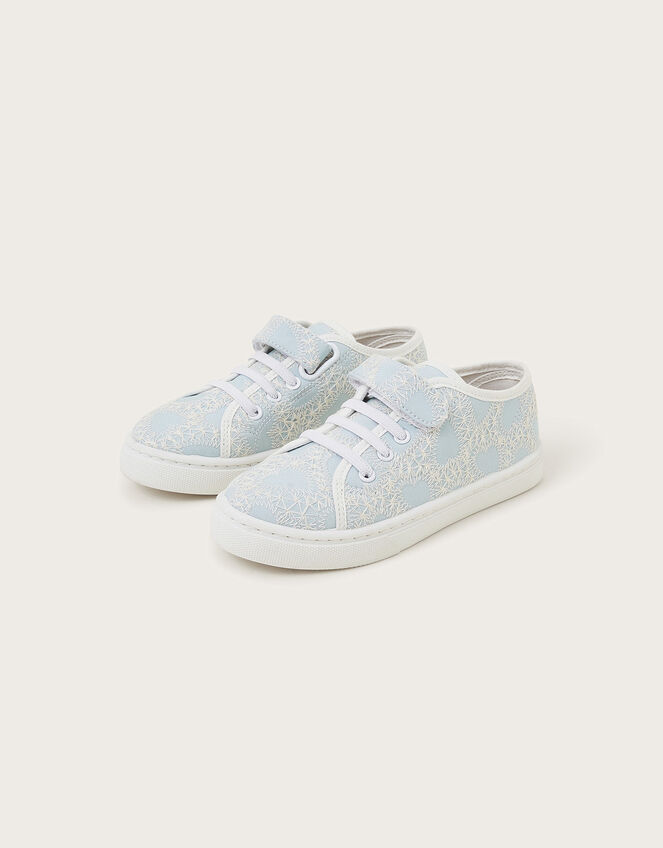 Heart Lace Sneakers, Blue (BLUE), large