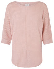 Verity Batwing Jumper in Pure Linen, Pink (SOFT PINK), large