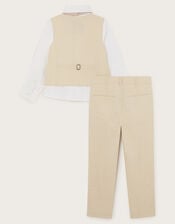 Four-Piece Smart Suit in Linen Blend, Natural (STONE), large