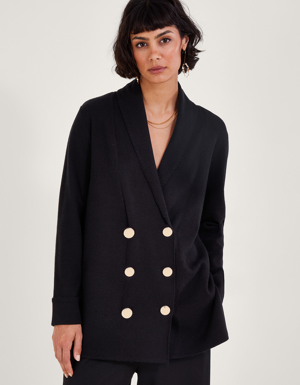 Womens black coatigan sales