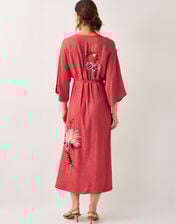 Jasmine Kimono Midi Dress, Orange (RUST), large