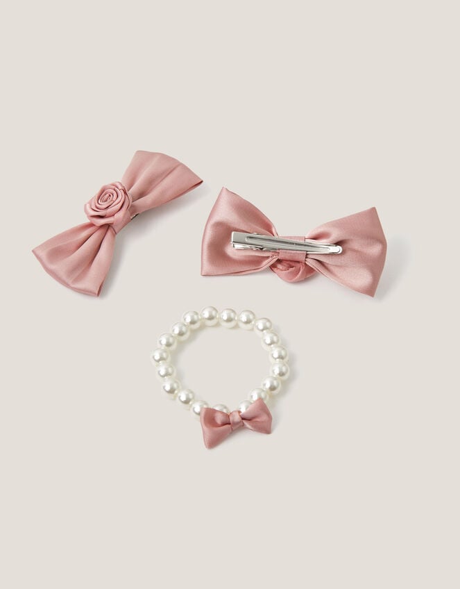 Bridesmaid Rosette Bag & Accessories Set, Pink (PALE PINK), large