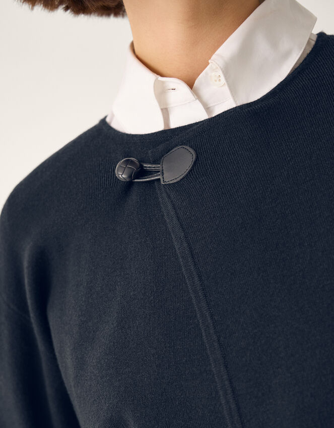 Simmi Asymmetrical Scarf Cardigan, Blue (NAVY), large