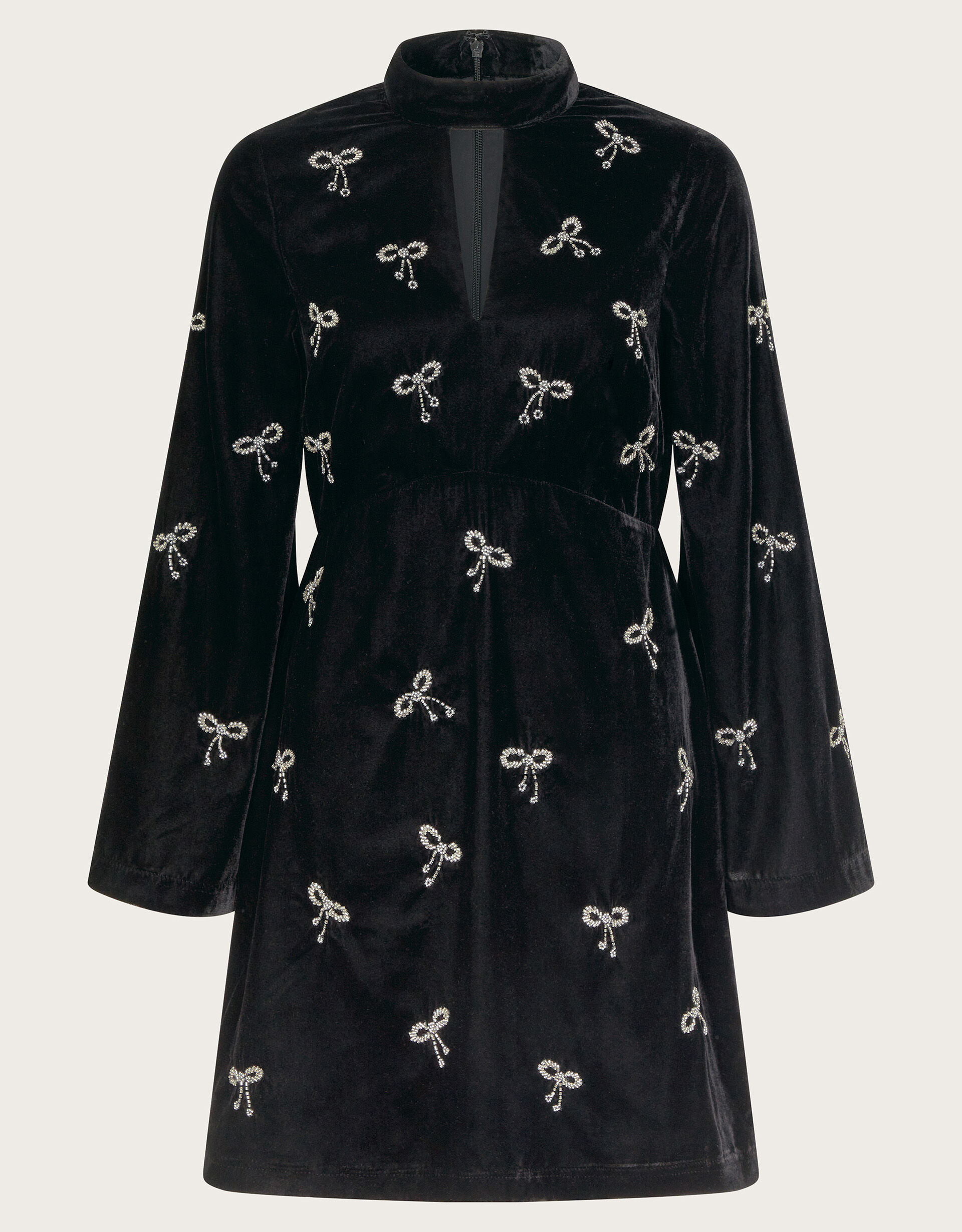 Moira Embroidered Bow Dress Black