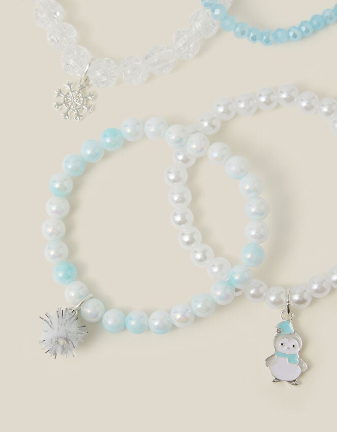 4-Pack Ombr&eacute; Snowflake Beaded Bracelets, , large