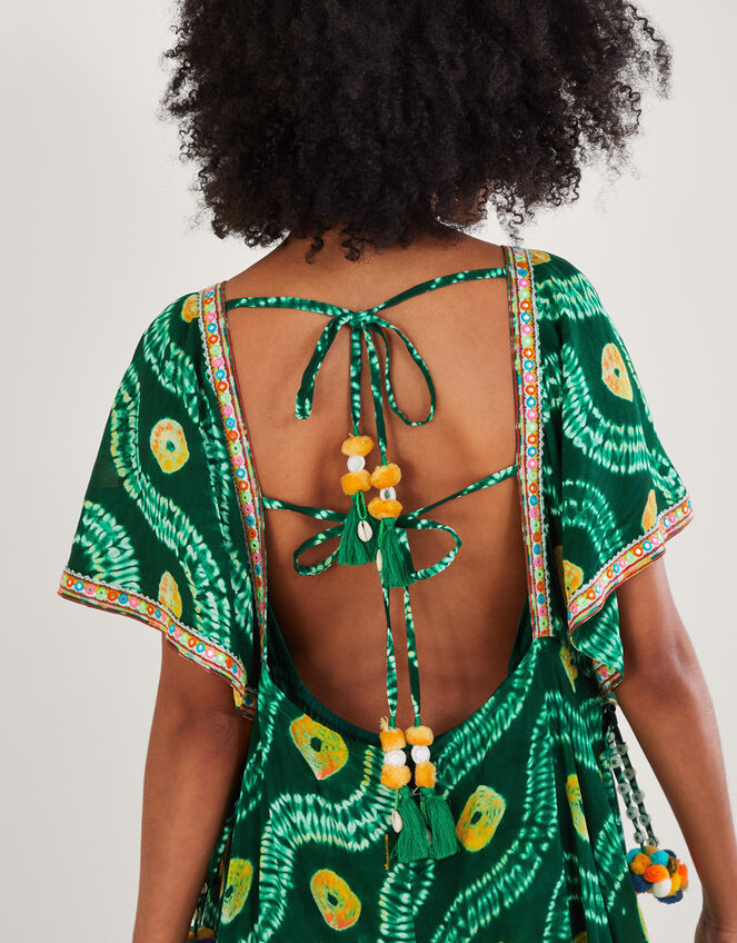 Bandhani Tie Dye Dress with LENZING™ ECOVERO™, Green (GREEN), large