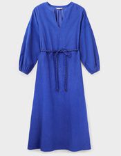 East Mahi Tie Corduroy Midi Dress, Blue (BLUE), large