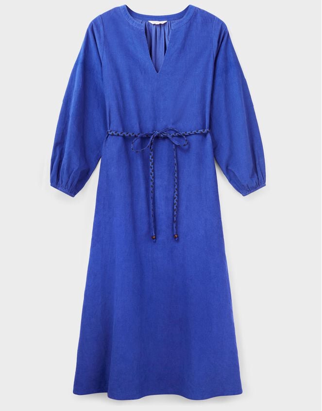 East Mahi Tie Corduroy Midi Dress, Blue (BLUE), large