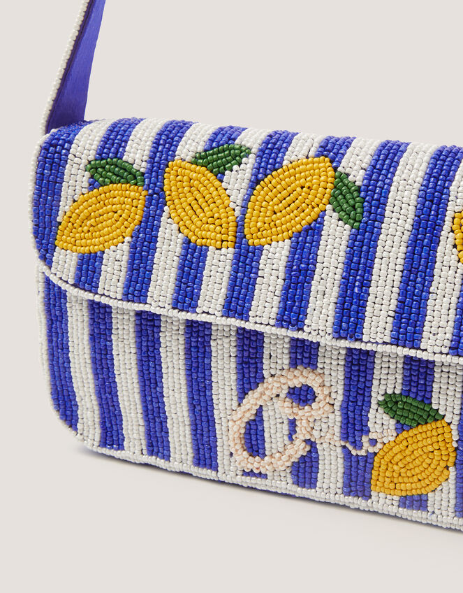 Lyra Lemon Beaded Bag, , large