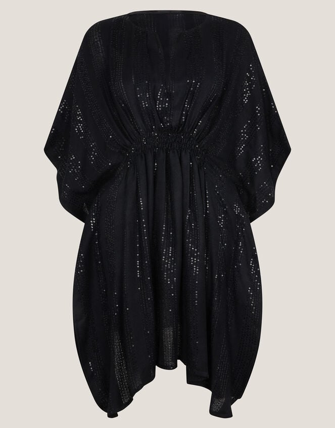 Sana Sequin Embellished Kaftan, Black (BLACK), large