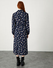 Floral Print Shirt Dress with LENZING™ ECOVERO™, Blue (NAVY), large