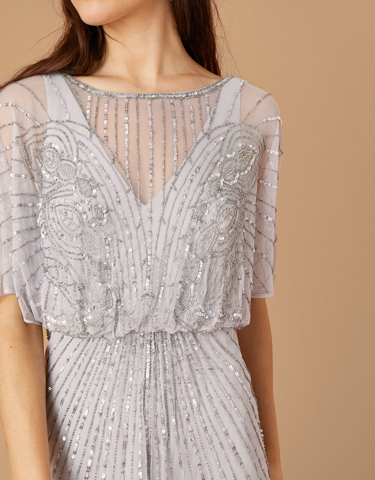 Monsoon blue tatiana online embellished maxi dress