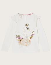 Swan Top in Sustainable Cotton, Ivory (IVORY), large