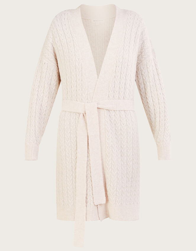 Casual Ivory Belted Cardigan - Cardigans