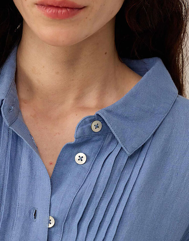 East Liza Linen Shirt Dress, Blue (BLUE), large
