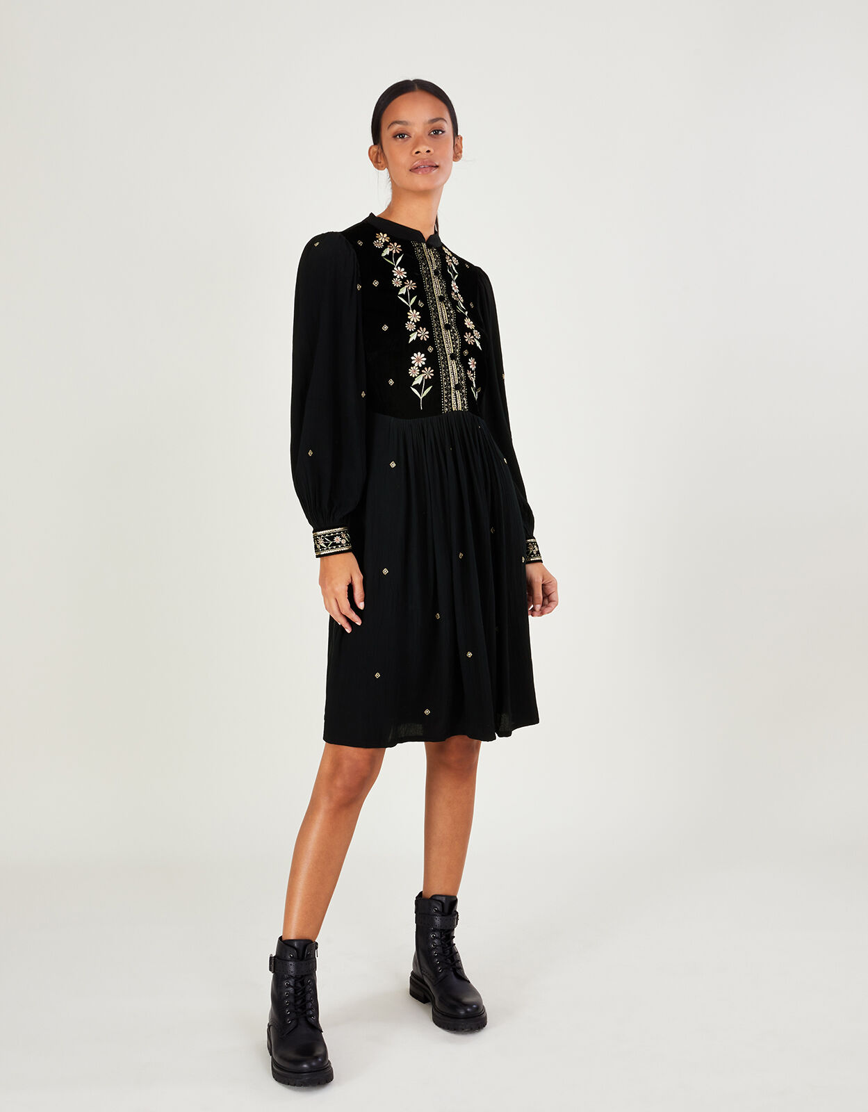 Monsoon black dress sale online
