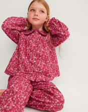 Floral Print Long Pyjama Set , Pink (PINK), large