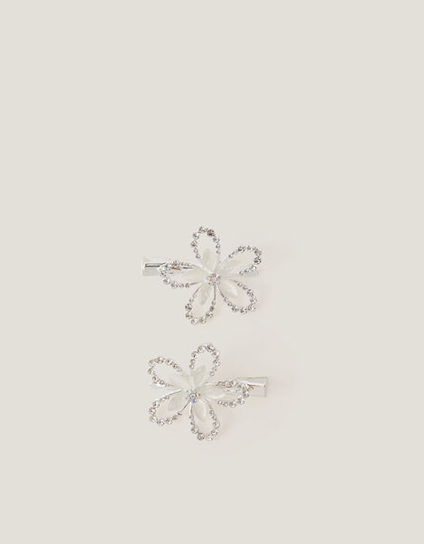 2-Pack Diamant&eacute; Flower Hair Clips, , large
