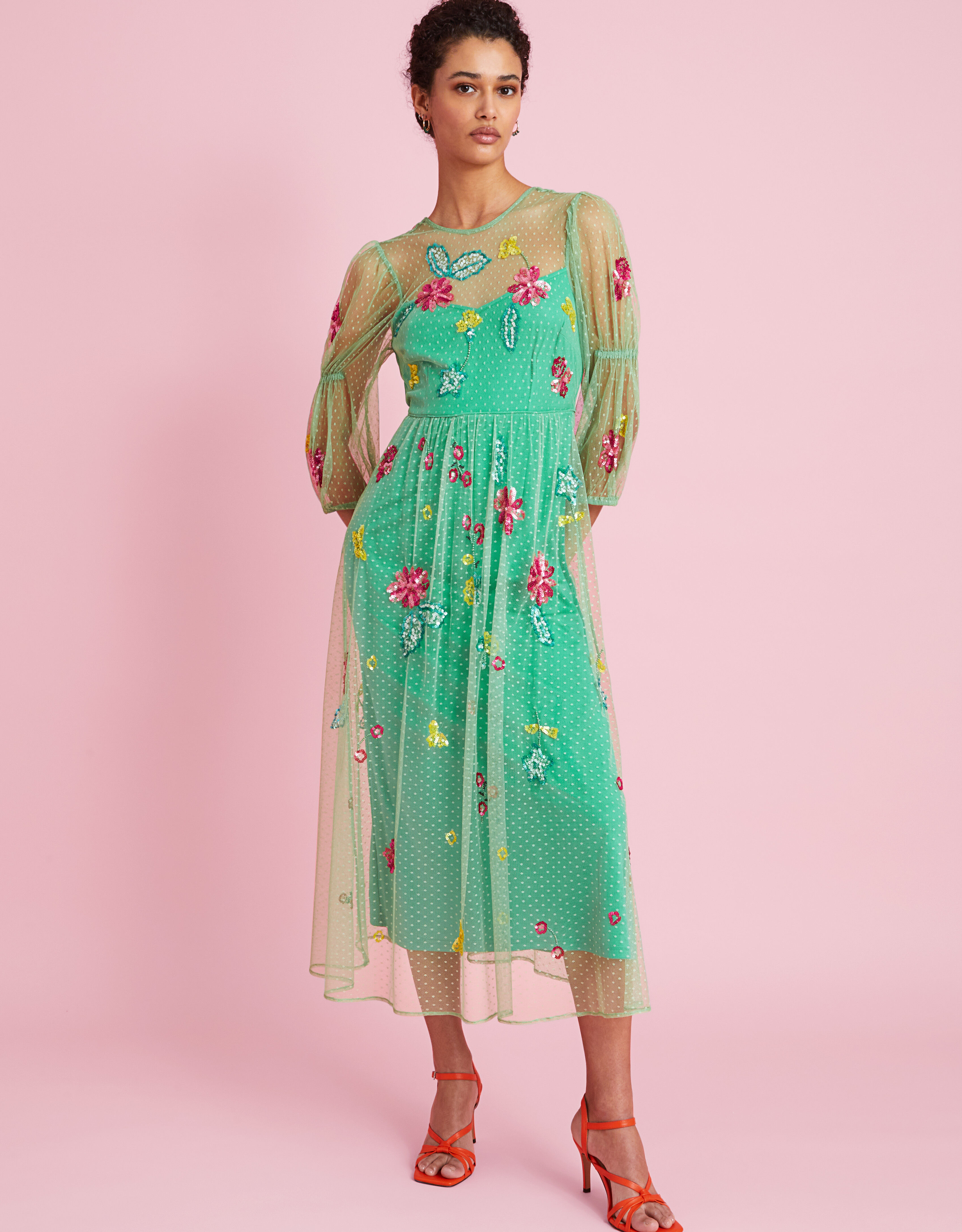 Asos salon 3d floral embellished hot sale midi dress