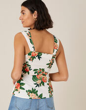Takala Apple Print Poplin Cami, Ivory (IVORY), large