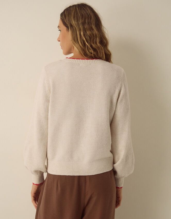 Cara Crew Neck Christmas Sweater, Ivory (IVORY), large