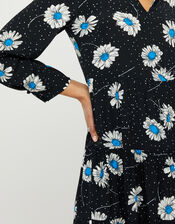 Daniella Daisy Print Dress, Black (BLACK), large