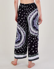 Circle Print Trousers in LENZING™ ECOVERO™, Blue (NAVY), large