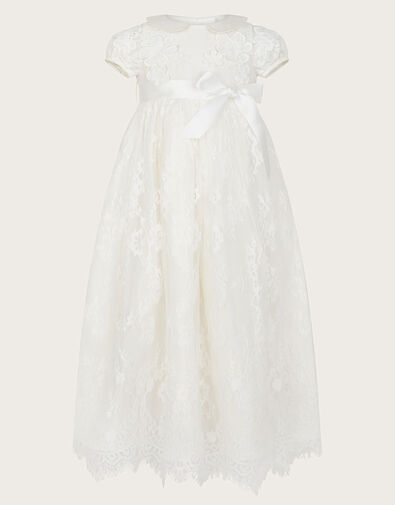 Baby Provenza Silk Christening Gown, Ivory (IVORY), large
