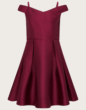 Bardot Duchess Twill Prom Dress, Red (RED), large