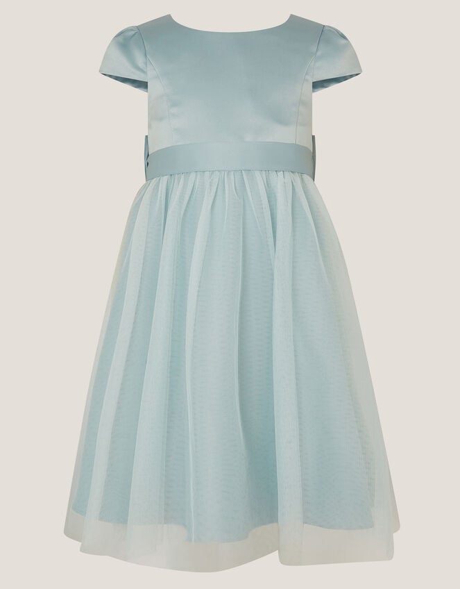 Satin Bridesmaid Dress, Green (SAGE), large