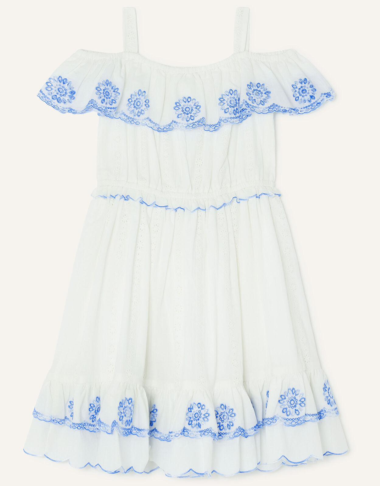 White bardot summer dress top