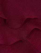 Baby Mabel Embroidered Velvet Dress, Red (BURGUNDY), large