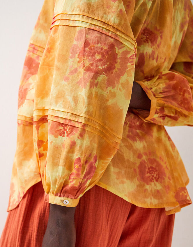 East Nikki Floral Print Blouse, Orange (RUST), large