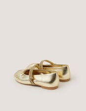 Diamant&eacute; Strap Ballet Flats, Gold (GOLD), large