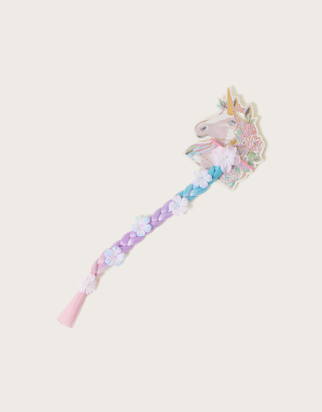 Floral Plait Faux Hair Band Extension, , large