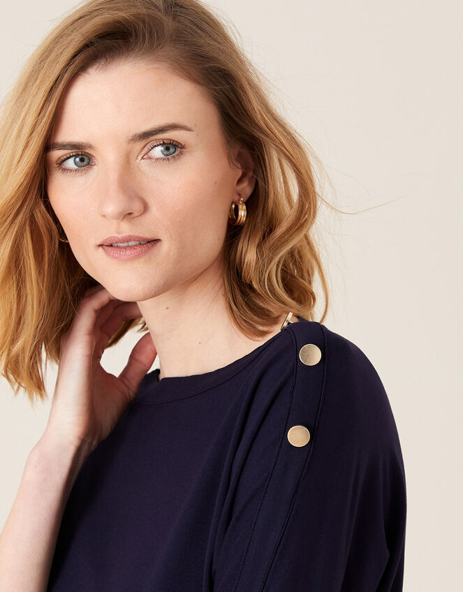 Pryla Long Sleeve Top with LENZING™ ECOVERO™, Blue (NAVY), large