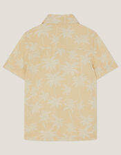Palm Print Short Sleeve Shirt, Natural (STONE), large