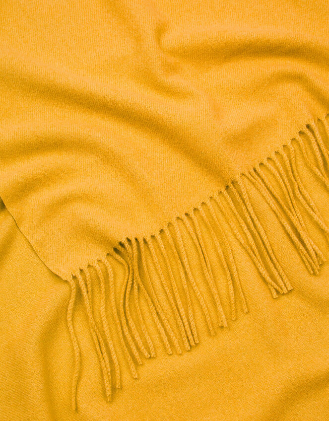 Super Soft Plain Knit Scarf, Yellow (OCHRE), large
