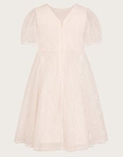 Lace Embellished Belt Dress, Ivory (IVORY), large