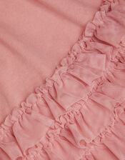 Long Sleeve Jersey Ruffle Wrap Dress, Pink (PINK), large