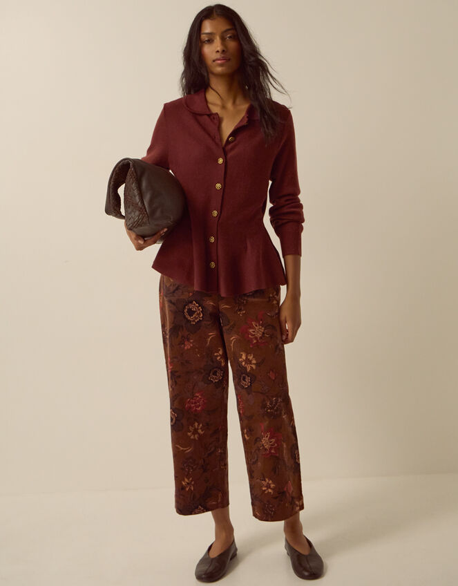 Kay Collar Cardigan, Cognac (COGNAC), large