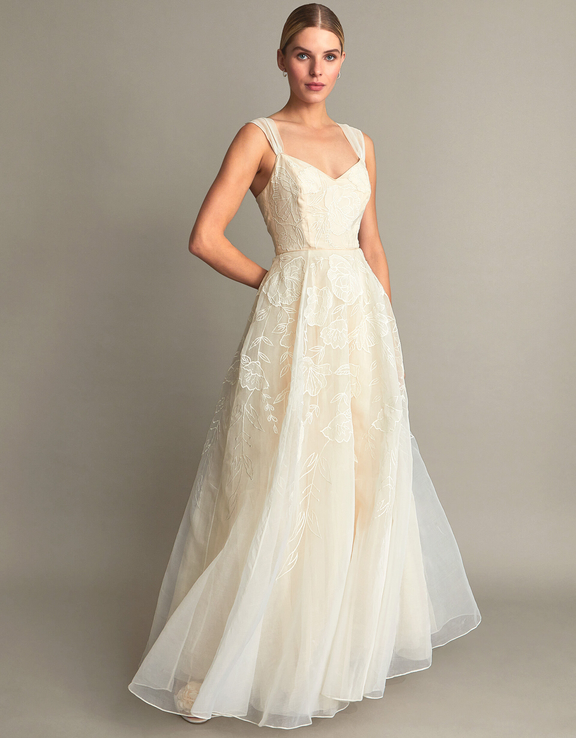 Rose Organza Bridal Dress Ivory